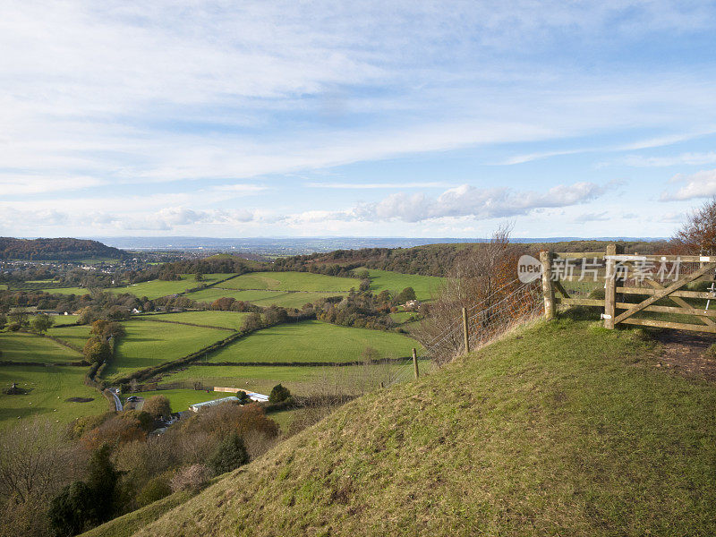 秋景，Uley Bury，科茨沃尔德，格洛斯特郡，英国